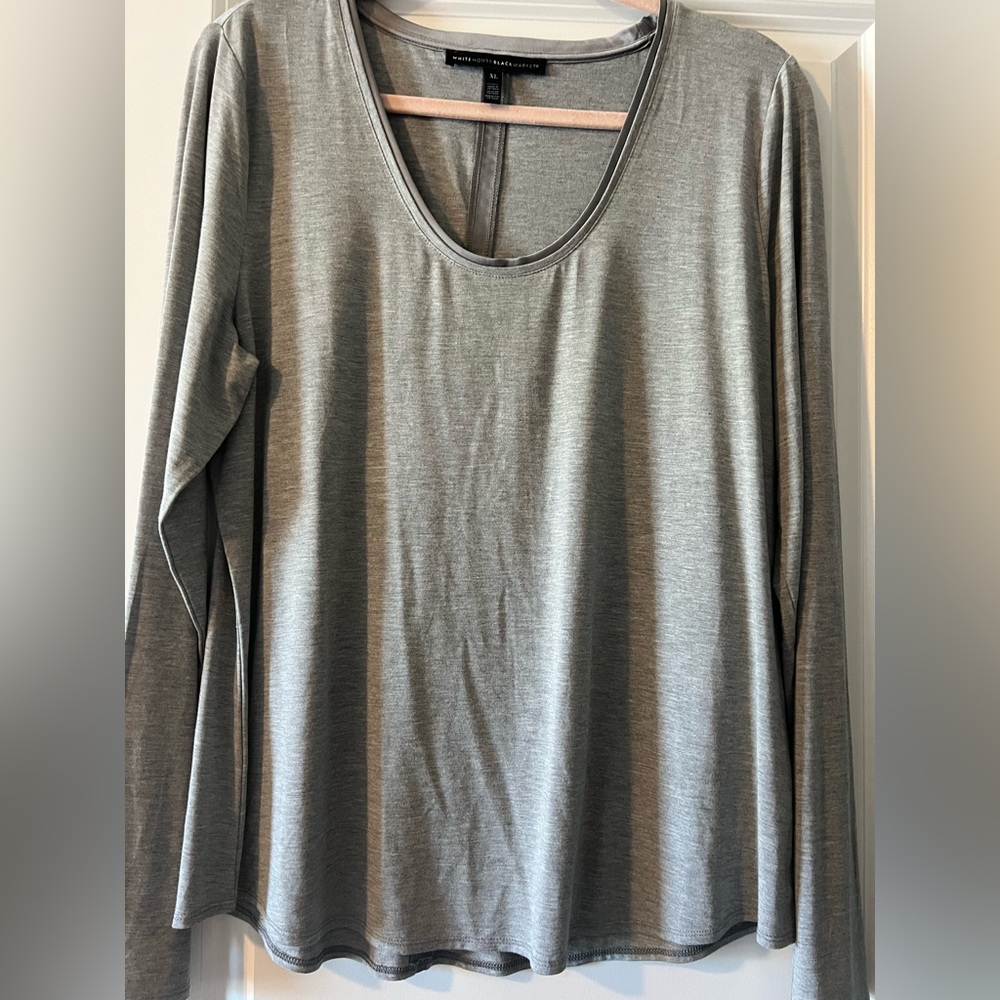 White House Black Market Gray Long Sleeve Top